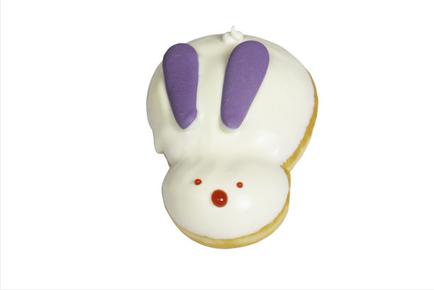 兔子甜甜圈孤立的白色背景图片下载