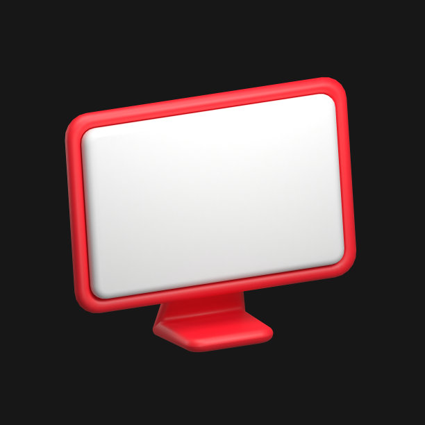 红色显示器3d UI图标图片下载