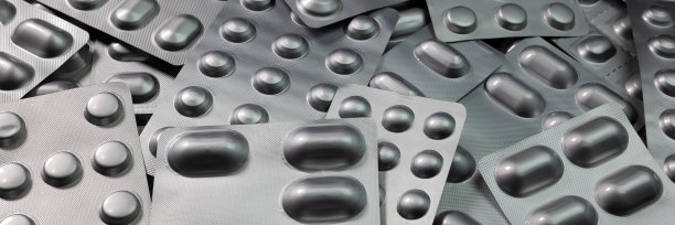 近距离的金属水泡药丸药物图片下载