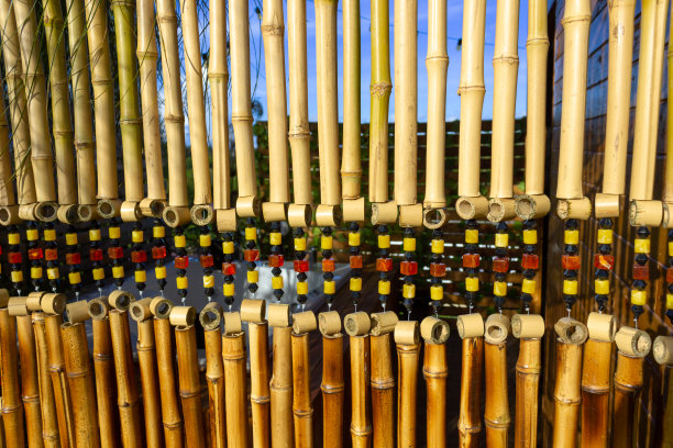 手工竹制窗帘，带装饰图片下载