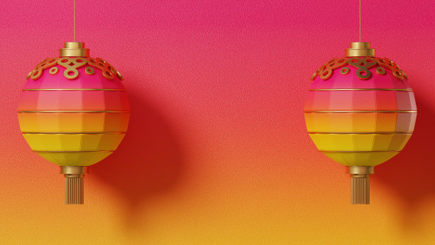 三维渲染中国灯笼渐变阴影背景36图片下载