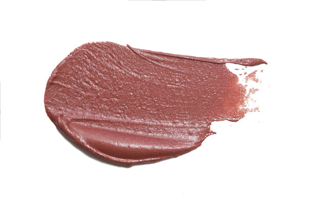 棕色奶油妆样品分离在白色背景。装饰美容涂片。图片下载