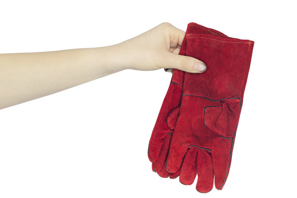 焊接手套要伸出手，焊接手套要与背景隔离图片下载