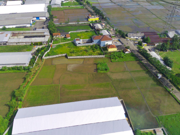 纺织厂大楼鸟瞰图图片下载