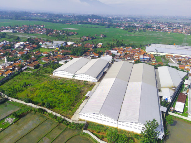 纺织厂大楼鸟瞰图图片下载