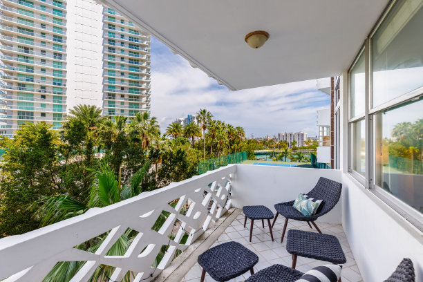 从阳台看棕榈树图片下载