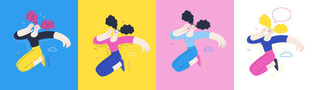 幸福——快乐的人们欢快地在空中跳跃图片下载