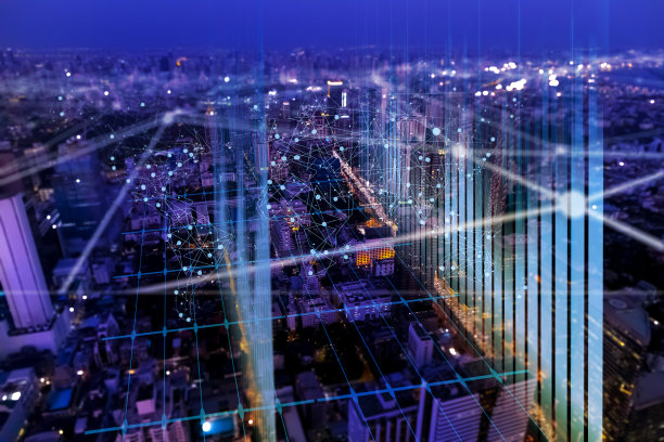 一个互联网概念的抽象背景，未来的5G连接。5G的互联网概念。图片下载