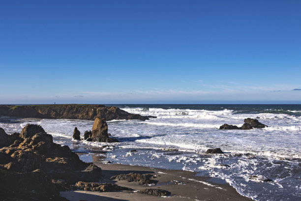 美国加州门多西诺，美国，美国，天空下的海景风景-图片图片下载