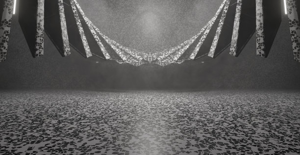 非凡的未来技术神秘的电影烟雾灰色条插图横幅背景壁纸3D插图图片下载