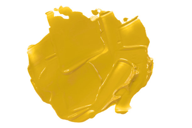 闪亮的黄色笔刷孤立在白色背景上。图片下载