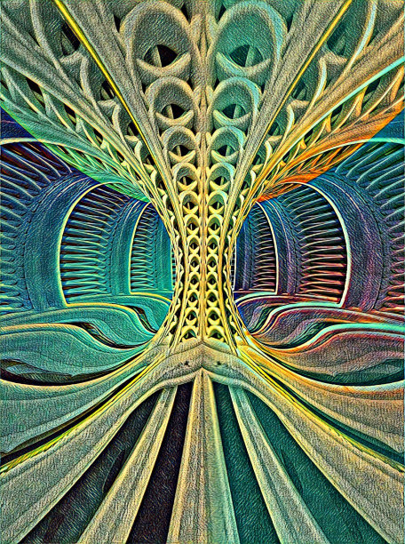 多色发光的装饰艺术风格环面结构图片下载