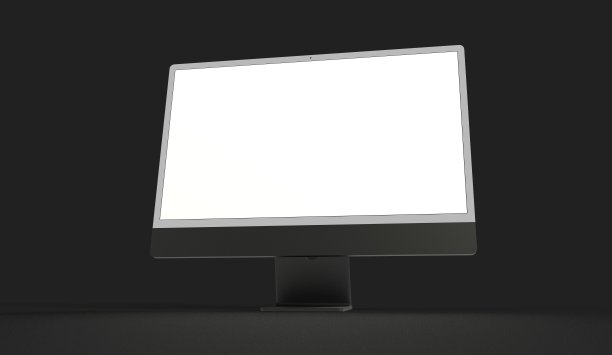 带有空白白屏的电脑显示器图片下载