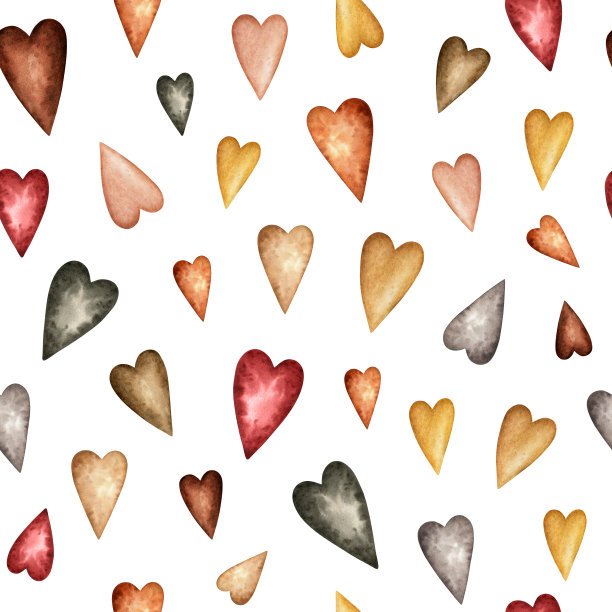 水彩画爱心背景图片下载