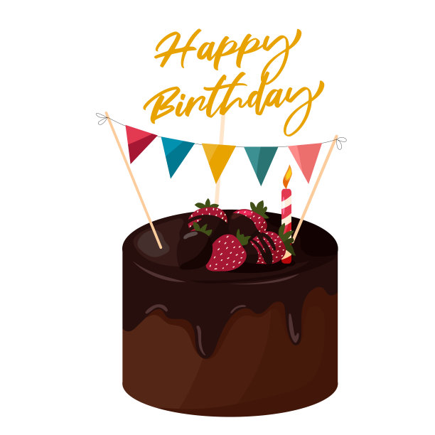 节日装饰的婚礼或周年纪念巧克力蛋糕与草莓。图片下载