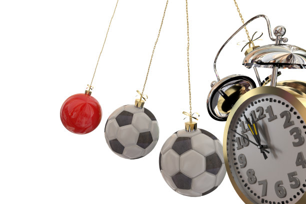 圣诞节圣诞足球摆件孤立的三维渲染图片下载