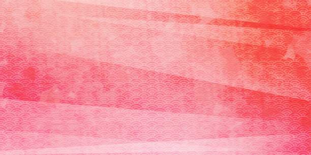 蓝色的海浪图案。粉红色的春天颜色背景插图。日本樱花的传统图案背景。图片下载