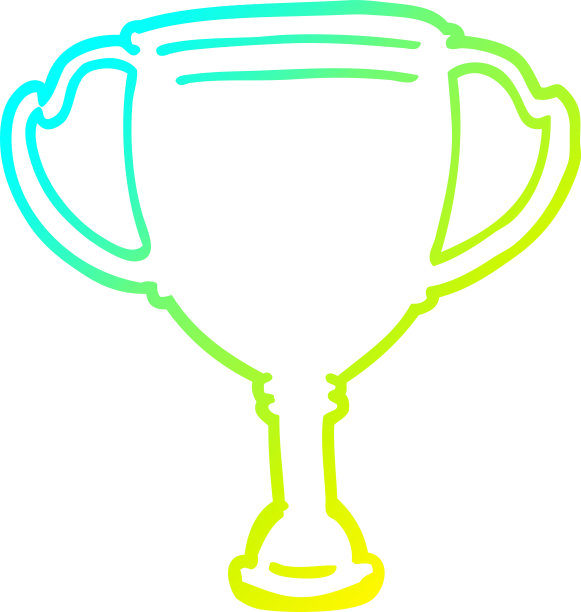 冷梯度线绘制卡通体育奖杯图片下载