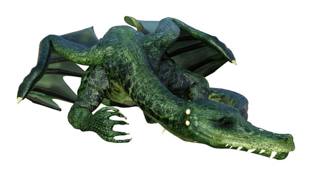 3D渲染童话故事龙白面图片下载