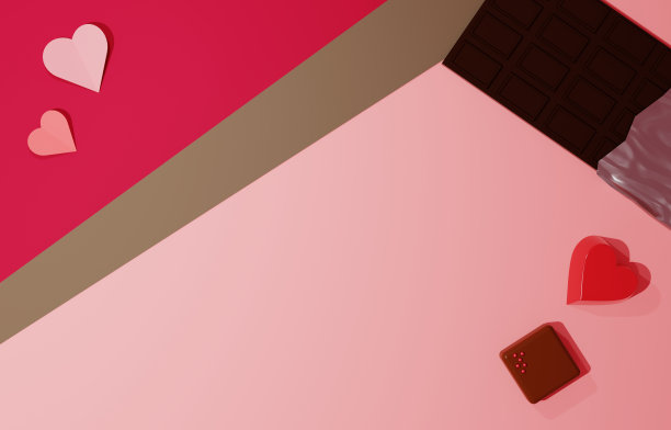 一组巧克力的3D图像图片下载