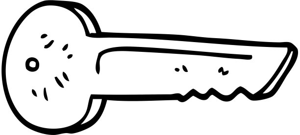 线条画卡通金属键图片下载