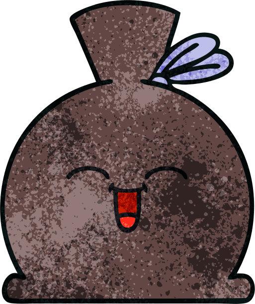 复古的垃圾质感卡通袋图片下载