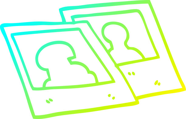 冷渐变线条绘制的一种卡通即时照片图片下载