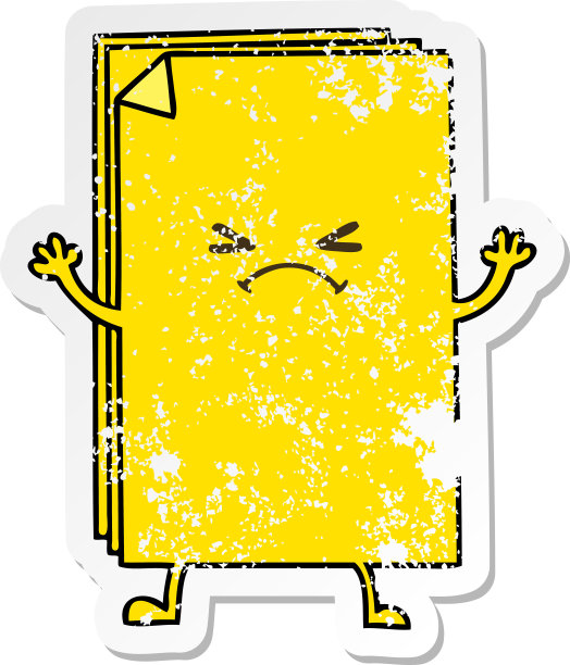 心疼贴纸的一个古怪的手绘卡通交叉纸堆图片下载