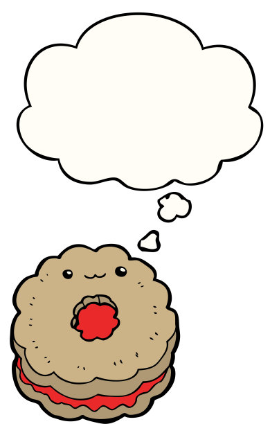 带有思想泡泡的卡通饼干图片下载