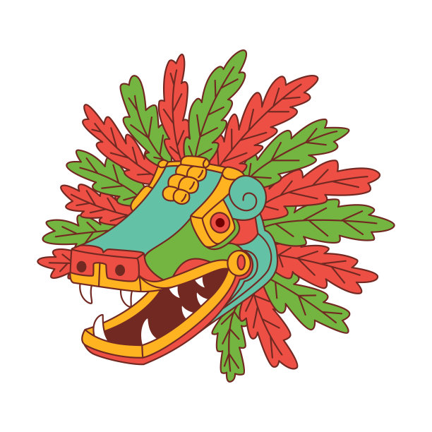 矢量卡通可爱风神蛇头挑逗孤立图片下载