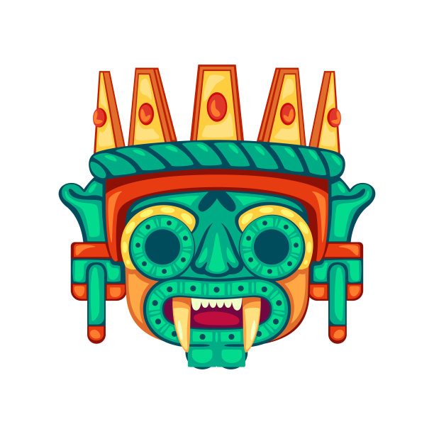 矢量卡通可爱的墨西哥面具骚扰隔离图片下载