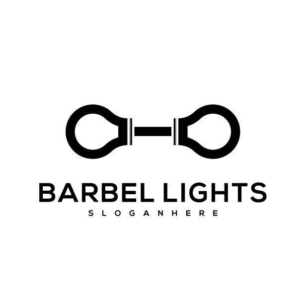 Barbel与灯泡设计线艺术色彩图片下载
