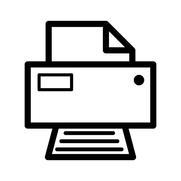 打印机文件网页图标，打印机技术平面符号矢量插图图片下载