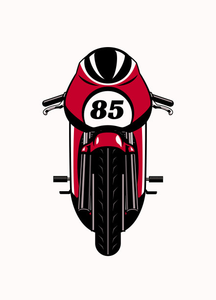 赛车摩托车的前侧面视图图片下载