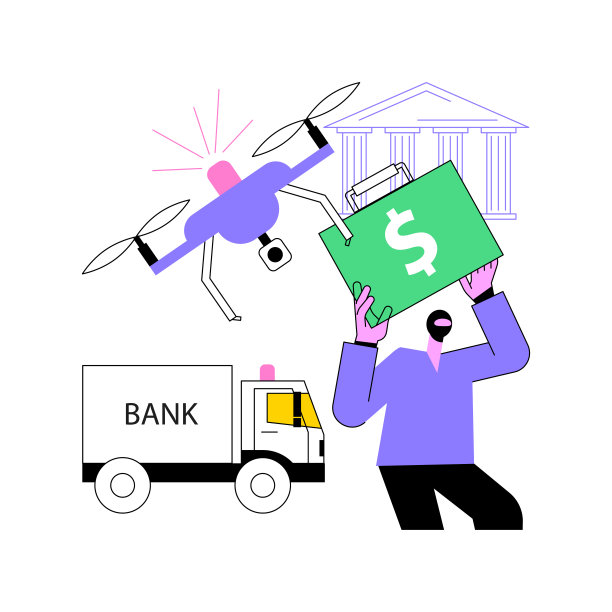 执法无人机抽象概念矢量插图。图片下载