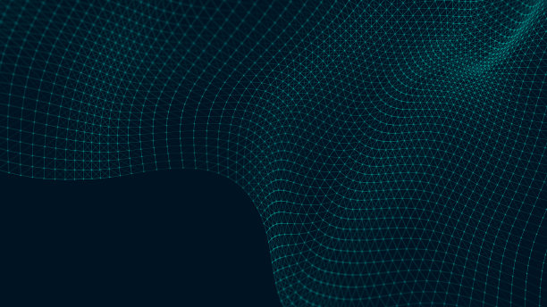 交错的点和线的波。抽象的背景。科学的技术风格。3 d渲染。图片下载