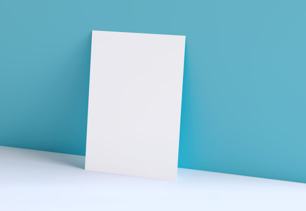 选择的概念。白色垂直海报模型在蓝色和白色的背景图片下载