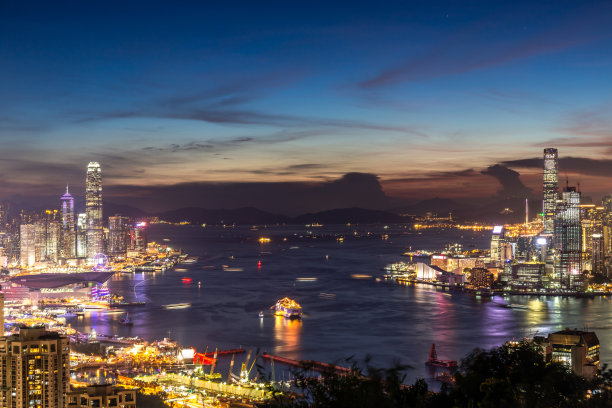 香港的城市夕阳图片下载