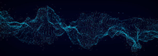 未来动态数字波。摘要纳米技术流。科学背景的概念。3 d渲染。图片下载