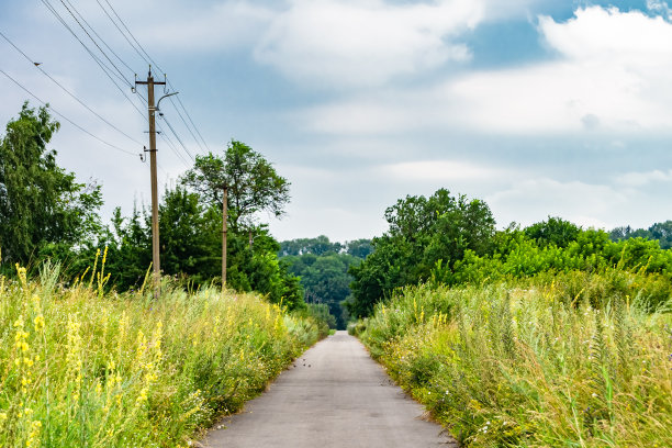 美丽的空柏油路在乡村彩色背景图片下载
