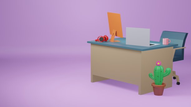 3d独特办公桌图片下载