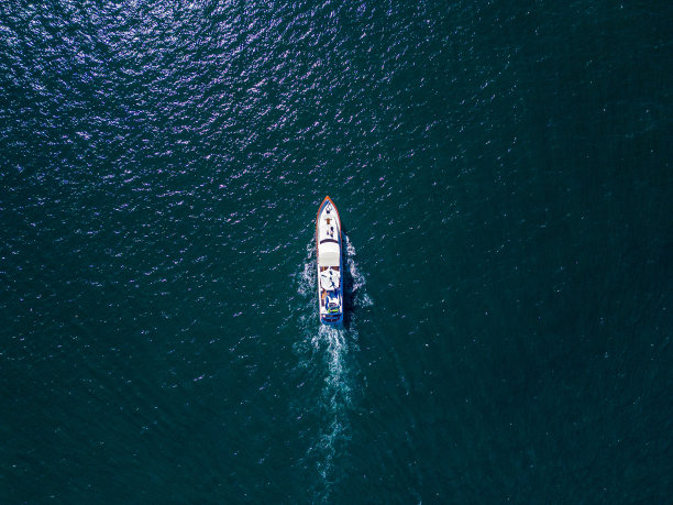 游艇在巴亚尔塔港的鸟瞰图图片下载
