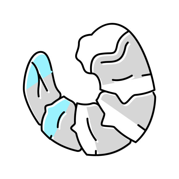 虾海鲜颜色图标矢量插图图片下载