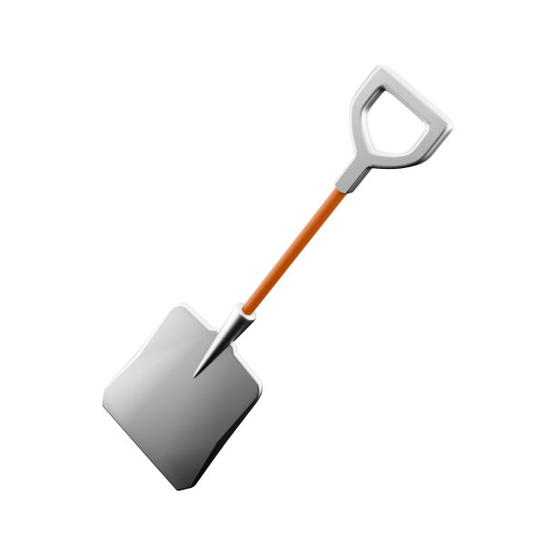 三维渲染工具施工和维护-铲子插图。道路工人可以接触到。三维渲染铲图标图片下载