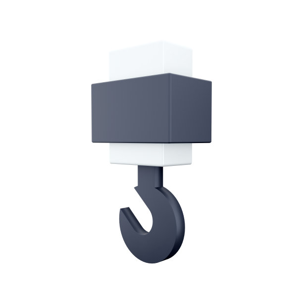 起重机钩3D渲染图标。孤立在白色背景上。3d渲染起重机图标。图片下载