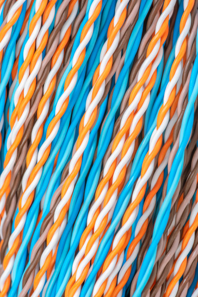 彩色对网线、电线图片下载