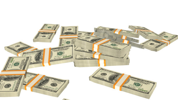 许多钱落在桌子上。100美元钞票。成堆的钱。图片下载