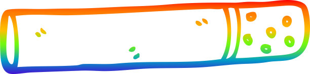 彩虹渐变线条绘制的卡通香烟图片下载