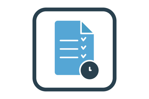 纸图标插图与时钟。适合时间线图标。实心图标样式。简单的矢量设计可编辑图片下载