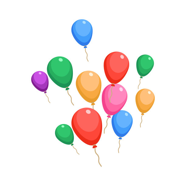 气球飞行。平的图标。图片下载